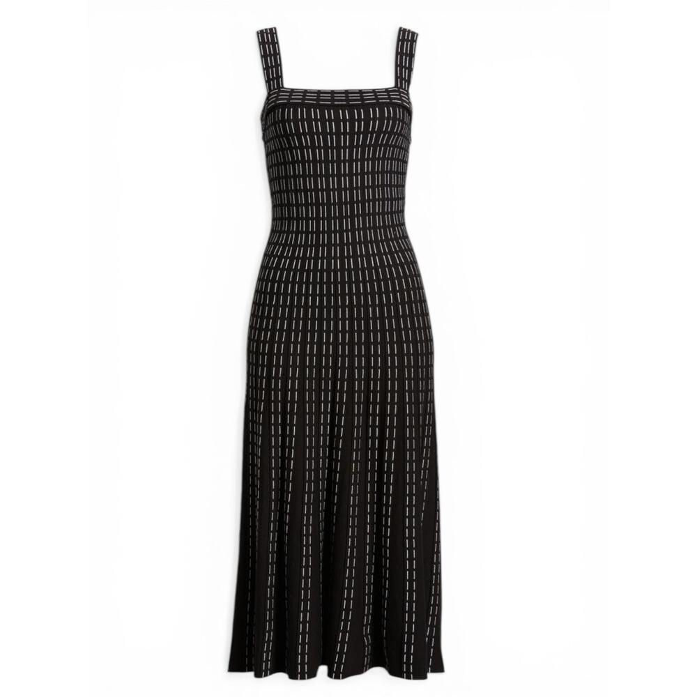 NWT Zoe and Claire Sleeveless Pintuck Midi Sweater Dress - Black - Small